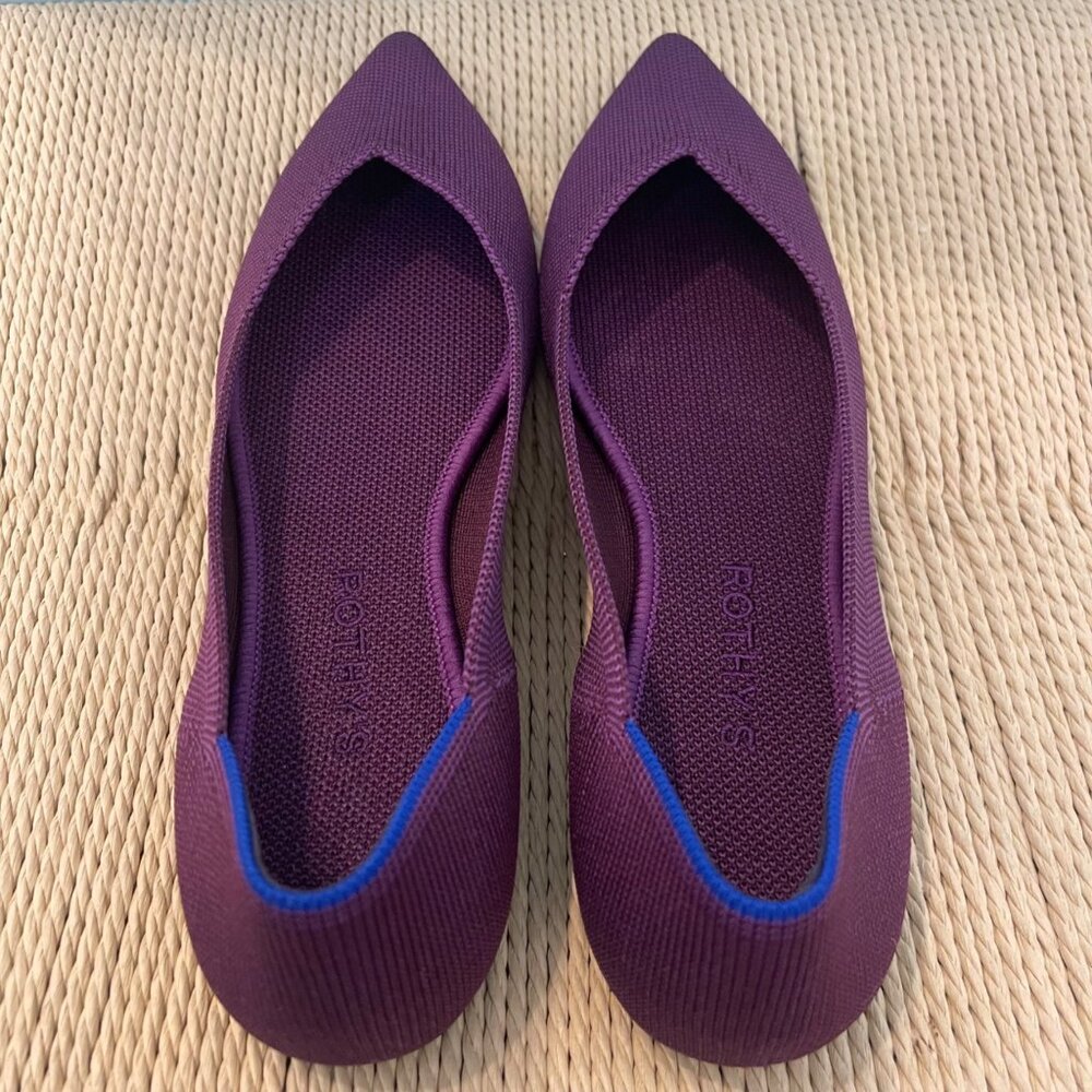 Rothys Womens Purple Pointed Toe Flats Size 10 Sustainable Quiet Luxury Shoes - Picture 2 of 11